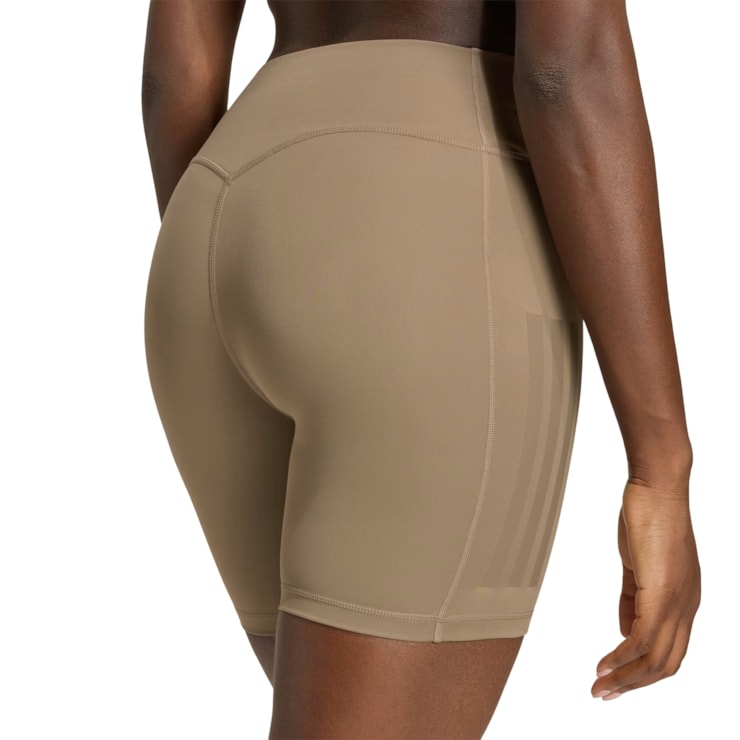 Shorts Adidas Optime 3 Listras Legging Feminino - Caqui