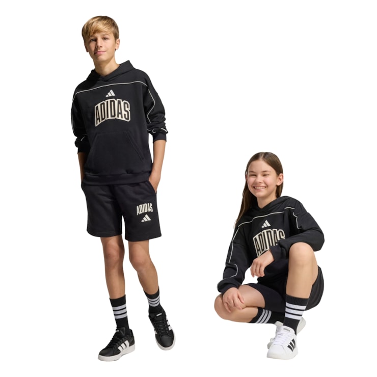 Shorts Adidas Seasonals Collegiate Typography Infantil - Preto