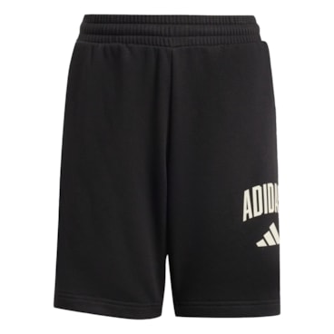 Shorts Adidas Seasonals Collegiate Typography Infantil - Preto
