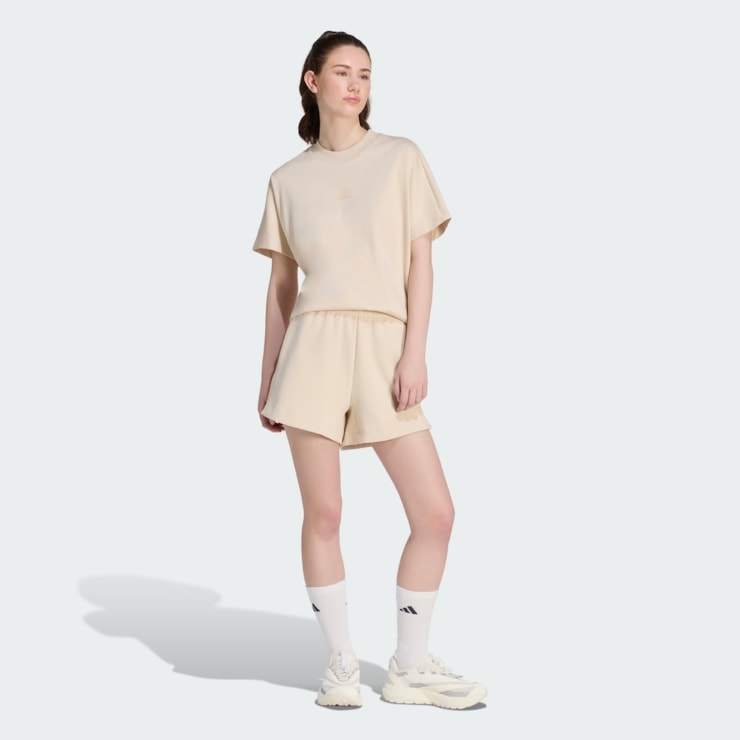Shorts Adidas Soft Lux Folgado Feminino - Bege