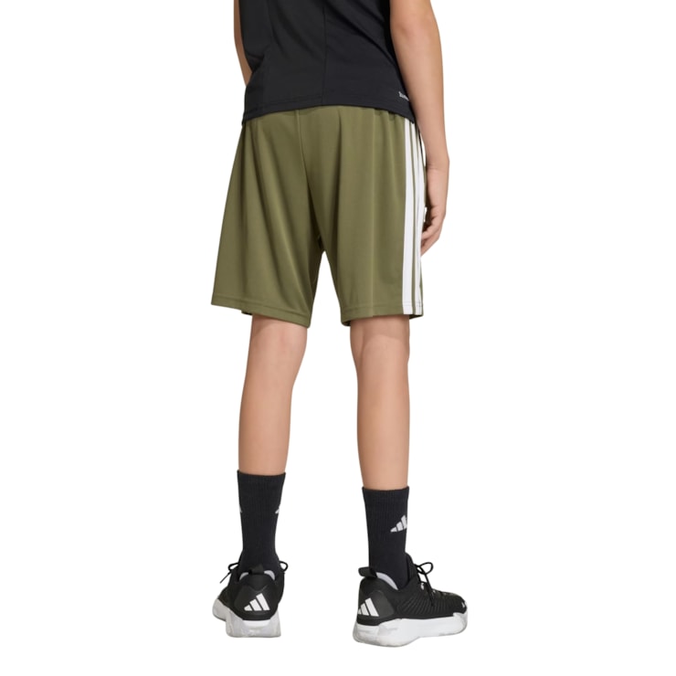 Shorts Adidas Train Essentials 3 Listras Infantil - Verde Oliva