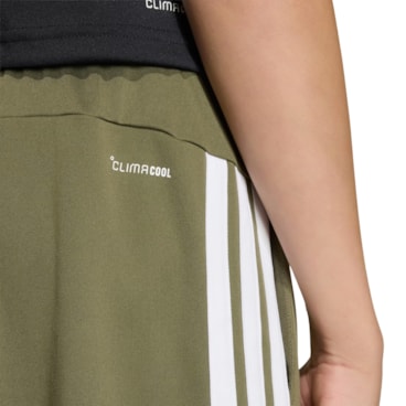 Shorts Adidas Train Essentials 3 Listras Infantil - Verde Oliva