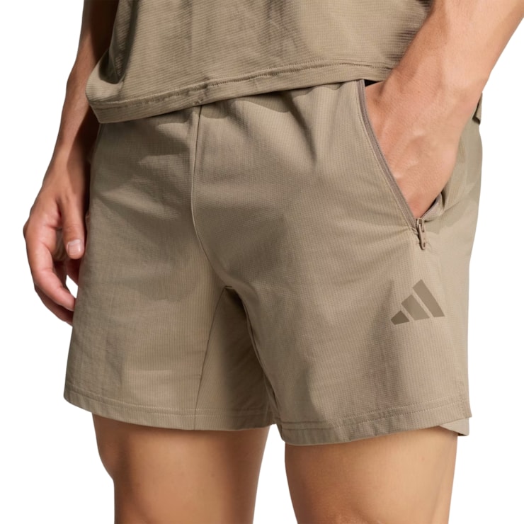 Shorts Adidas Treino Tech Intensity 5 Pol Masculino - Caqui