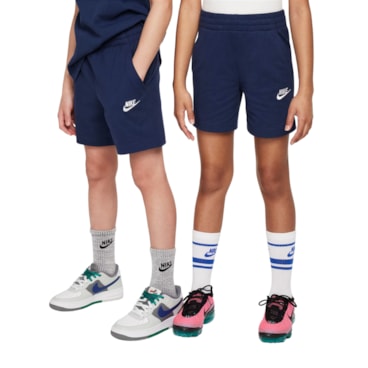 Shorts Nike Sportswear Club Knit 6 Pol Infantil - Azul Marinho