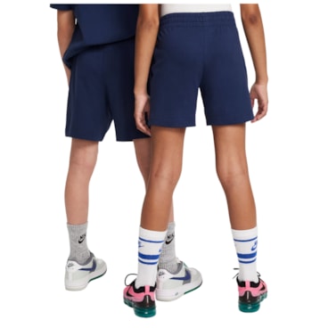 Shorts Nike Sportswear Club Knit 6 Pol Infantil - Azul Marinho