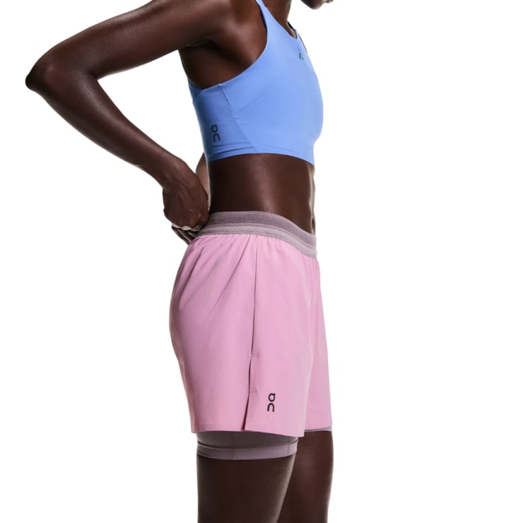 Shorts On Performance 2/1 Feminino - Rosa/Roxo