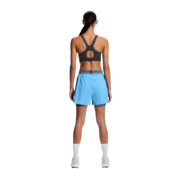Shorts On Performance 2 In 1 3 Pol Feminino - Azul/Cinza