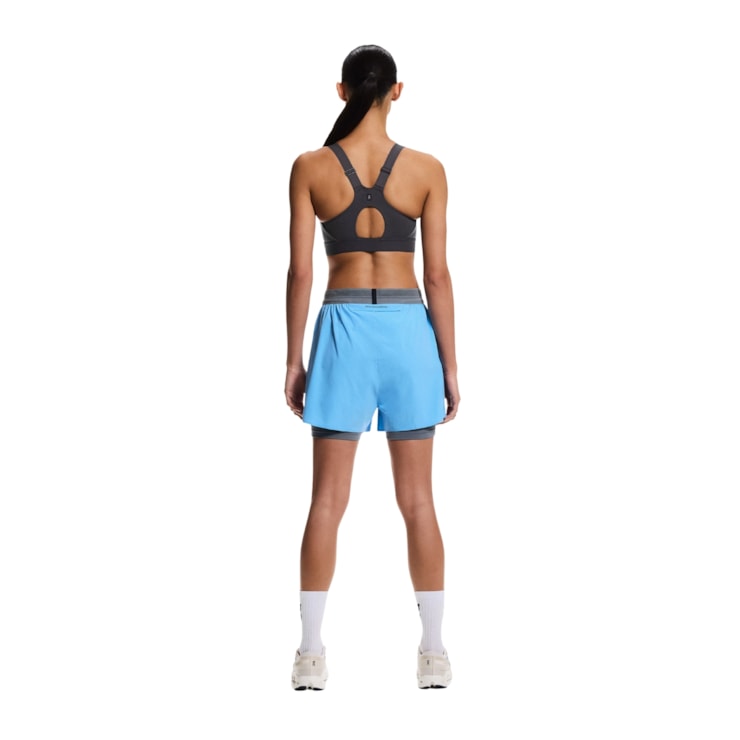 Shorts On Performance 2 In 1 3 Pol Feminino - Azul/Cinza