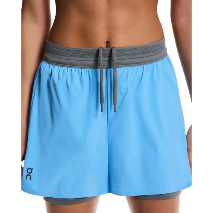 Shorts On Performance 2 In 1 3 Pol Feminino - Azul/Cinza