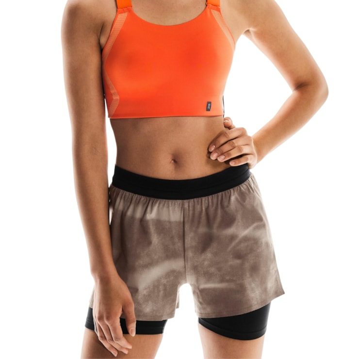Shorts On Performance Aop 3 Pol Feminino - Marrom