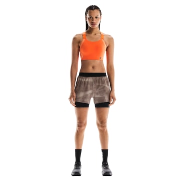 Shorts On Performance Aop 3 Pol Feminino - Marrom
