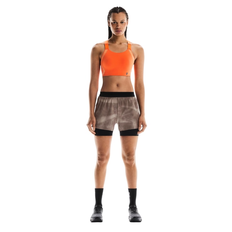 Shorts On Performance Aop 3 Pol Feminino - Marrom