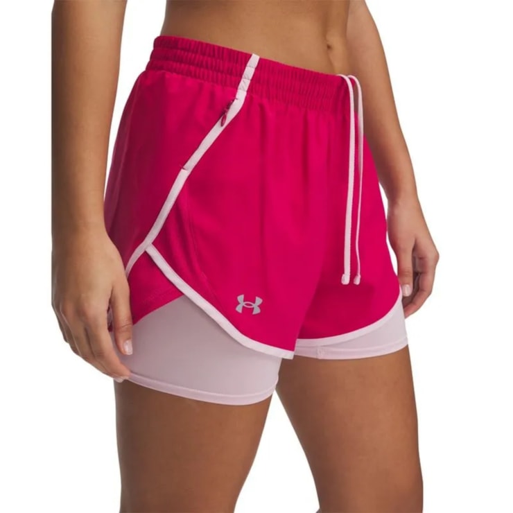 Shorts Under Armour Fly By 2 In 1 Feminino - Rosa Escuro