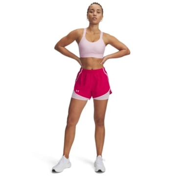 Shorts Under Armour Fly By 2 In 1 Feminino - Rosa Escuro