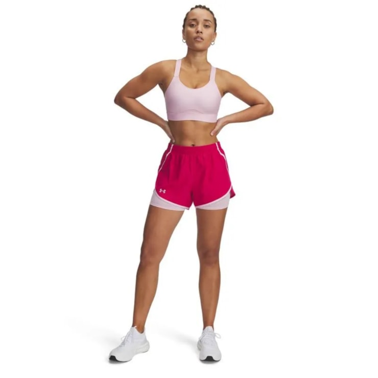 Shorts Under Armour Fly By 2 In 1 Feminino - Rosa Escuro