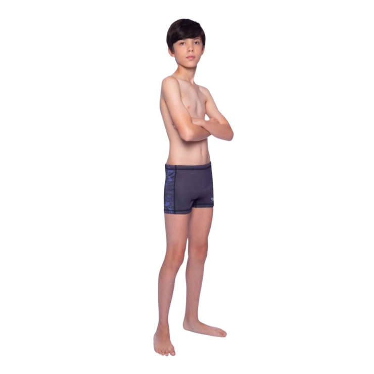 Sunga Boxer Speedo Comunidade Infantil - Azul Marinho/Preta