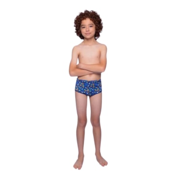 Sunga Boxer Speedo Fish Infantil - Azul Marinho