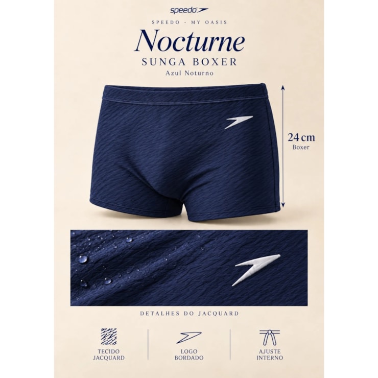 Sunga Boxer Speedo Nocturne Masculina - Azul Noturno
