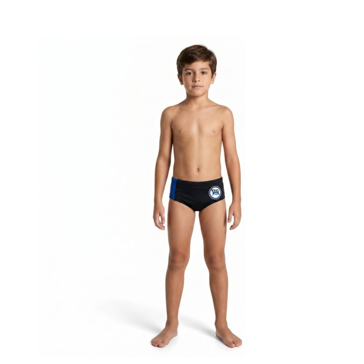 Sunga Esporte Clube Pinheiros Infantil - Preta/Azul Royal