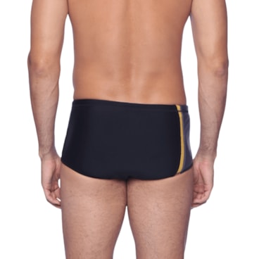 Sunga Speedo Tradicional Color Block Lateral Masculina - Preta