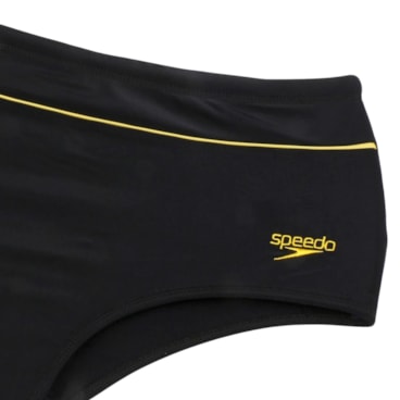 Sunga Speedo Tradicional Line Masculina - Preta/Amarela