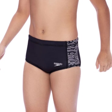 Sunga Speedo Tradicional Scrawl Tiger Infantil - Preta