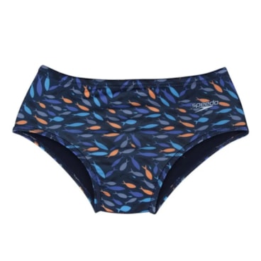 Sunga Tradicional Speedo Fish Infantil - Azul Marinho