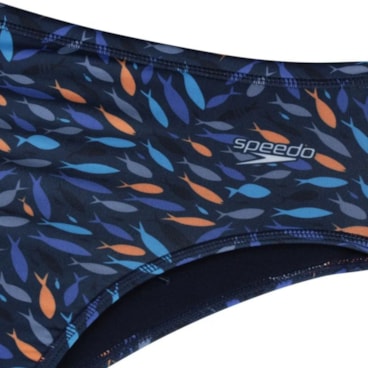 Sunga Tradicional Speedo Fish Infantil - Azul Marinho