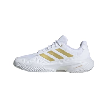Tênis Adidas Courtjam Control 3 All Court Feminino - Branco/Dourado