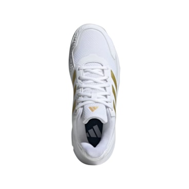 Tênis Adidas Courtjam Control 3 All Court Feminino - Branco/Dourado