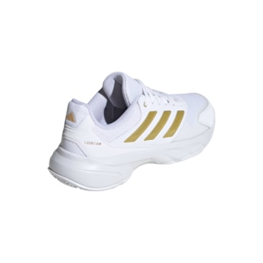 Tênis Adidas Courtjam Control 3 All Court Feminino - Branco/Dourado