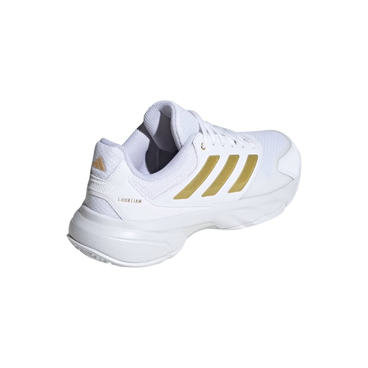 Tênis Adidas Courtjam Control 3 All Court Feminino - Branco/Dourado