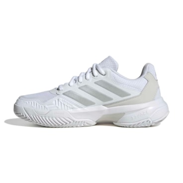 Tênis Adidas Courtjam Control 3 Quadra Rápida Feminino - Branco/Prata