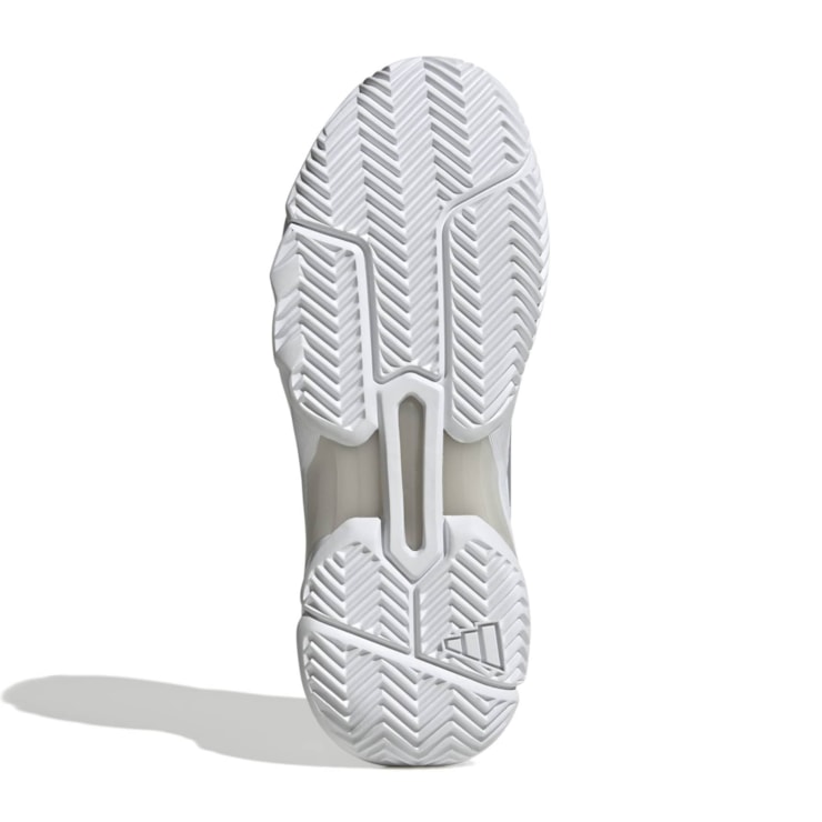 Tênis Adidas Courtjam Control 3 Quadra Rápida Feminino - Branco/Prata