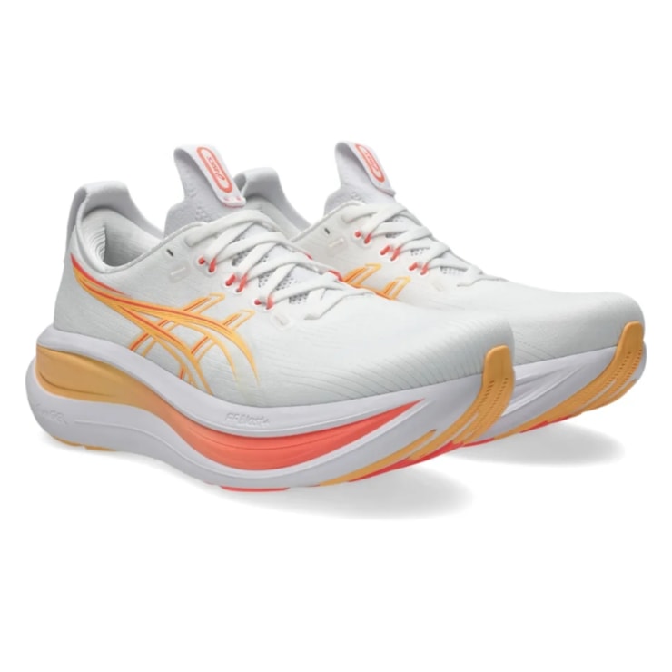 Tênis Asics Gel Nimbus 28 Feminino - Branco/Laranja