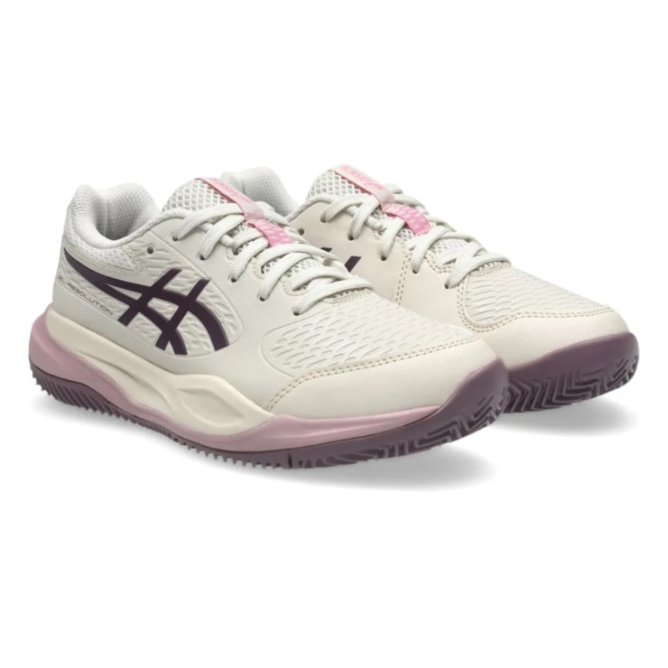 Tênis Asics Gel-Resolution X GS Saibro Infantil - Branco/Roxo