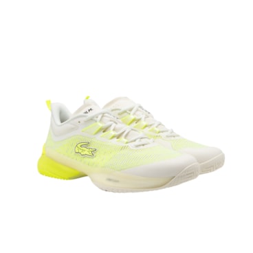 Tênis Lacoste Ag-Lt23 Ultra X Medvedev All Court Masculino - Branco/Amarelo