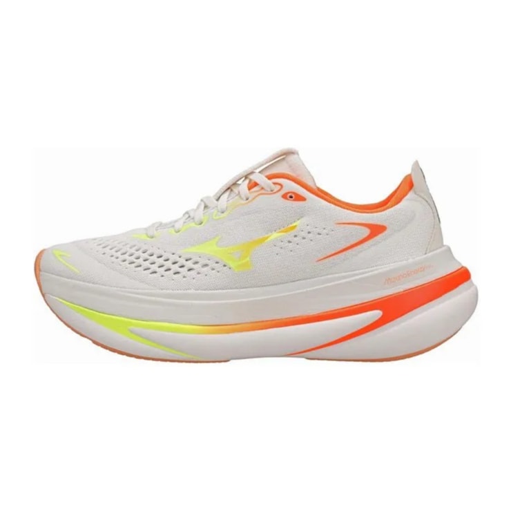 Tênis Mizuno Wave Sky Prime Feminino - Branco/Coral