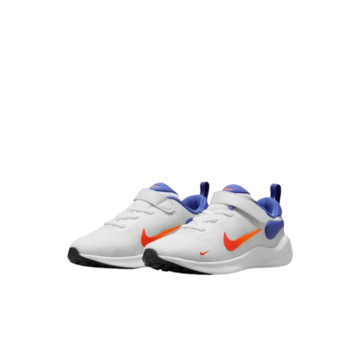 Tênis Nike Revolution 7 Velcro Infantil - Branco/Azul