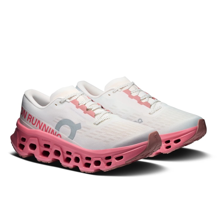 Tênis On Cloudmonster 3 Feminino - Branco/Rosa