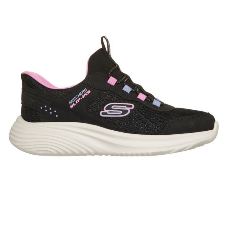 Tênis Skechers Bounder Pro Step One Infantil - Preto/Rosa