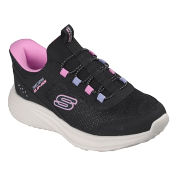 Tênis Skechers Bounder Pro Step One Infantil - Preto/Rosa
