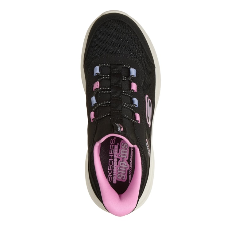 Tênis Skechers Bounder Pro Step One Infantil - Preto/Rosa