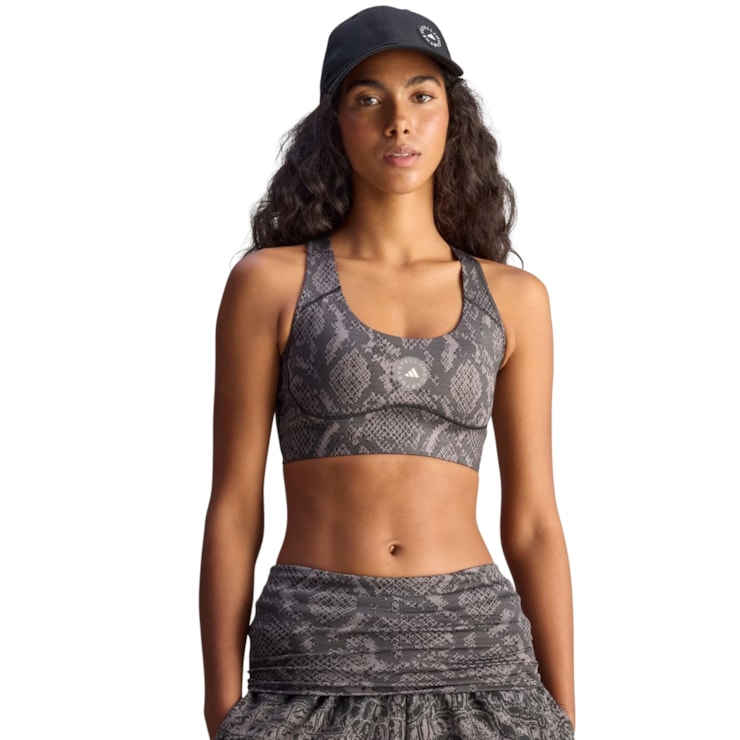 Top Adidas Suporte Médio Adidas By Stella Mccartney Feminino - Grafite