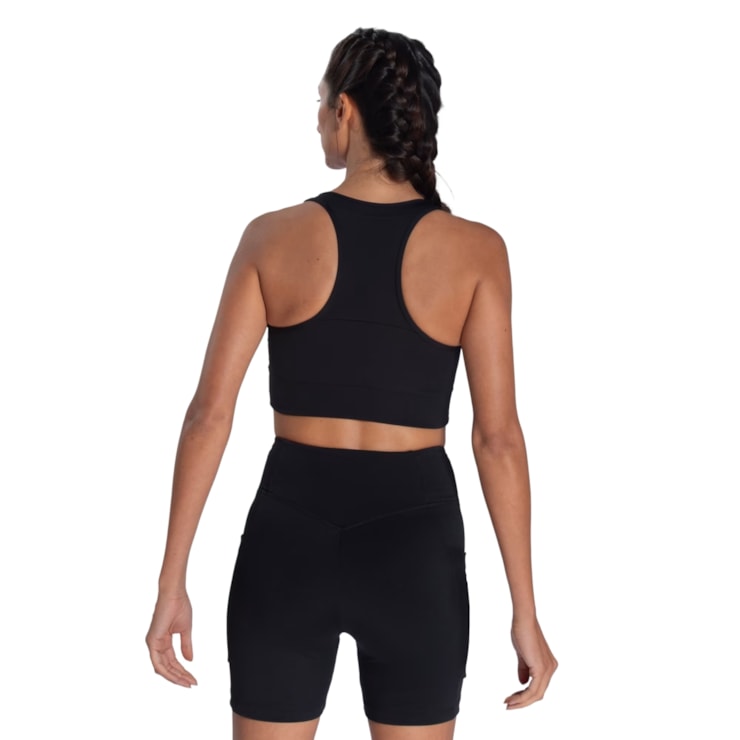 Top Adidas Suporte Médio Com Bolso Feminino - Preto