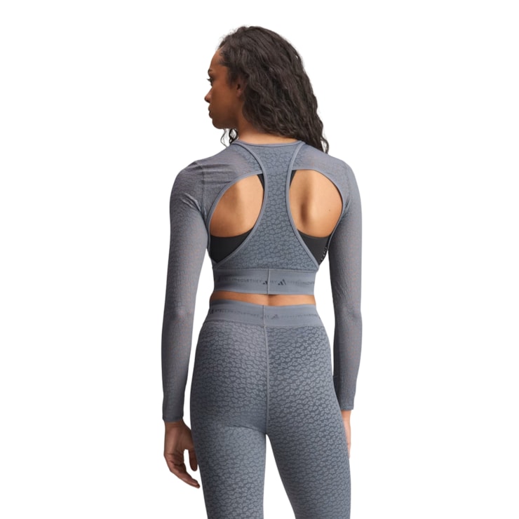 Top Cropped Adidas Stella Mccartney Feminino - Cinza