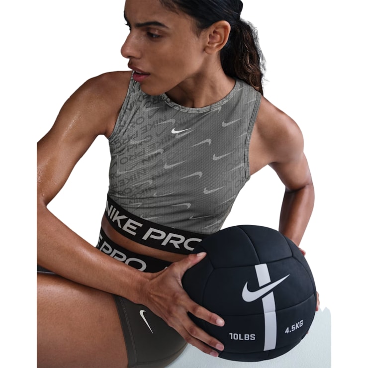 Top Nike Pro Croped Feminino - Preto/Branco