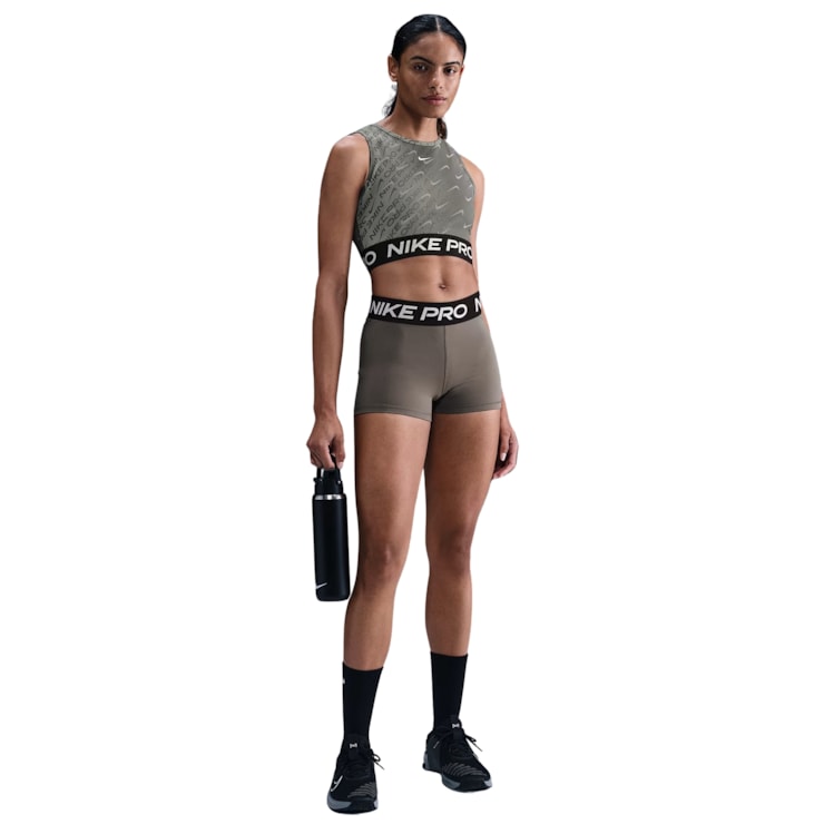 Top Nike Pro Croped Feminino - Preto/Branco